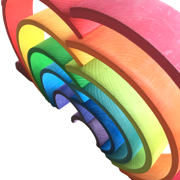 Coloruful 3D rainbow stacker abstract model