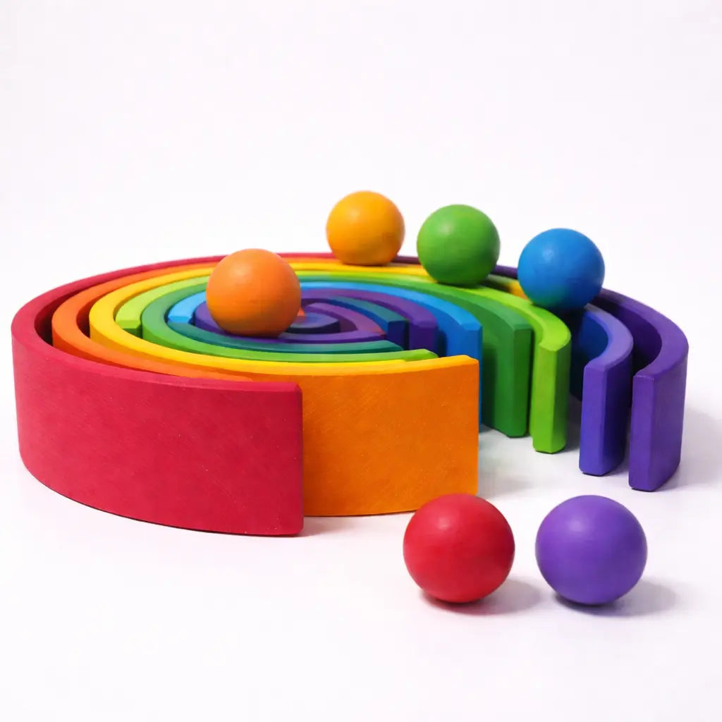 Creative Montessori rainbow play system setup