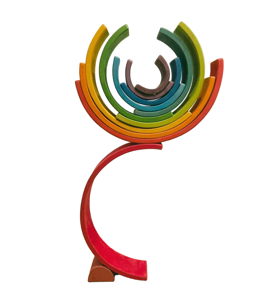 Colourful wooden stacker toy