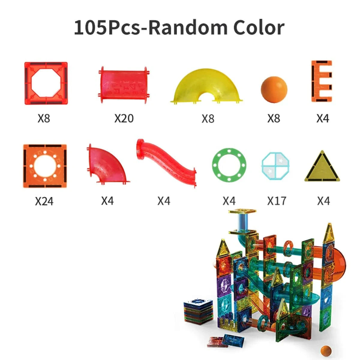 Colourful Magnetic Tiles Building Toy for Kids – Wonder Minds™ STEAM Learning Blocks