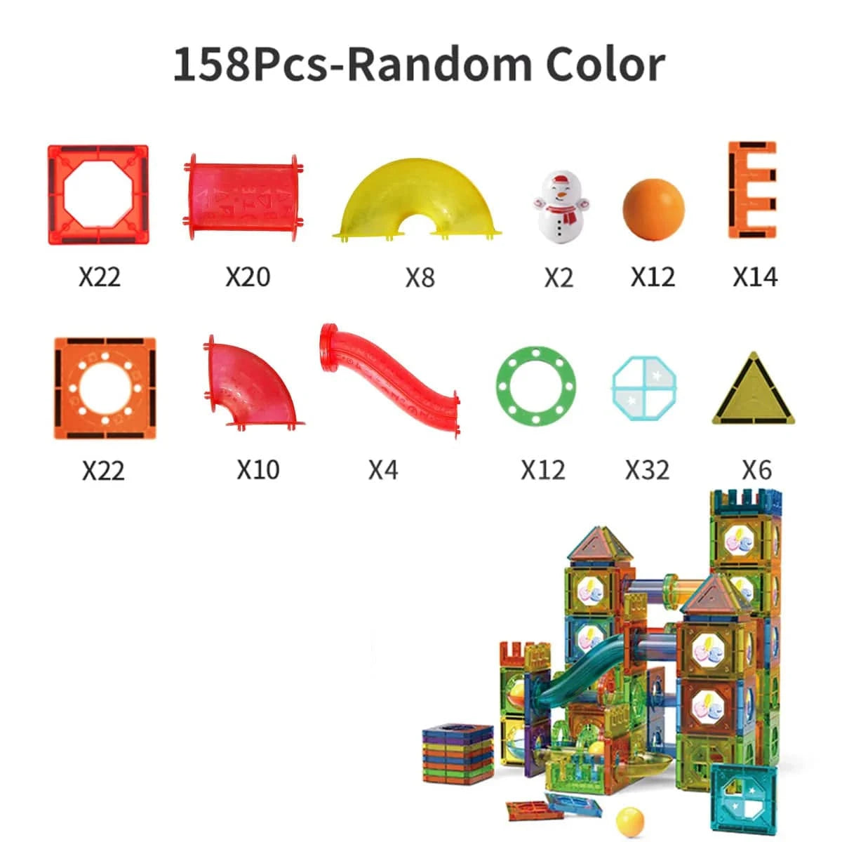 Colourful Magnetic Tiles Building Toy for Kids – Wonder Minds™ STEAM Learning Blocks