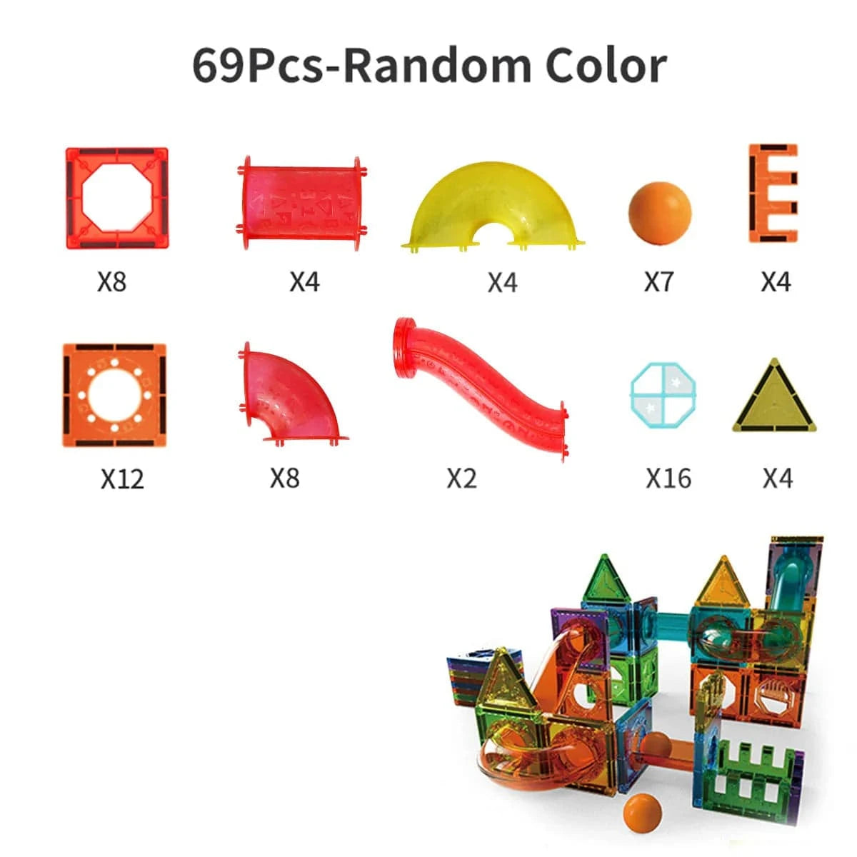Colourful Magnetic Tiles Building Toy for Kids – Wonder Minds™ STEAM Learning Blocks