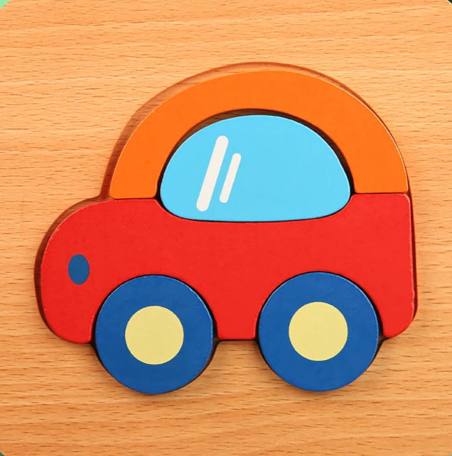 Montessori 3D Wooden Puzzle Car