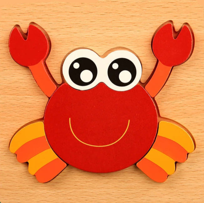 Montessori 3D Wooden Puzzle Crab