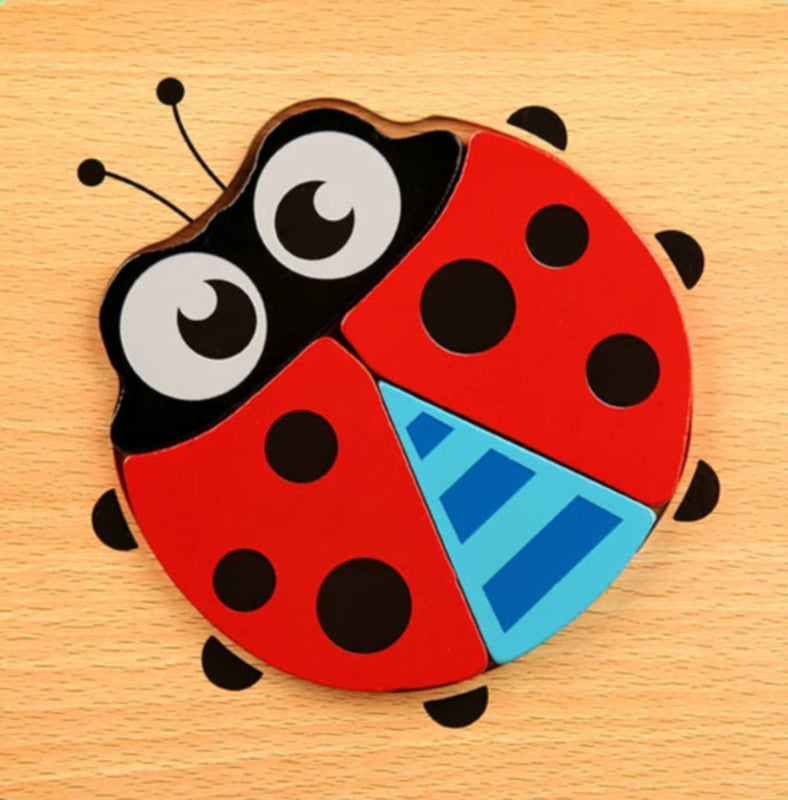 Montessori 3D Wooden Puzzle Ladybug