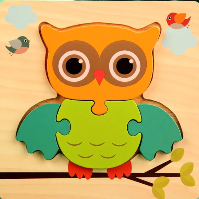 Montessori 3D Wooden Puzzle Owl