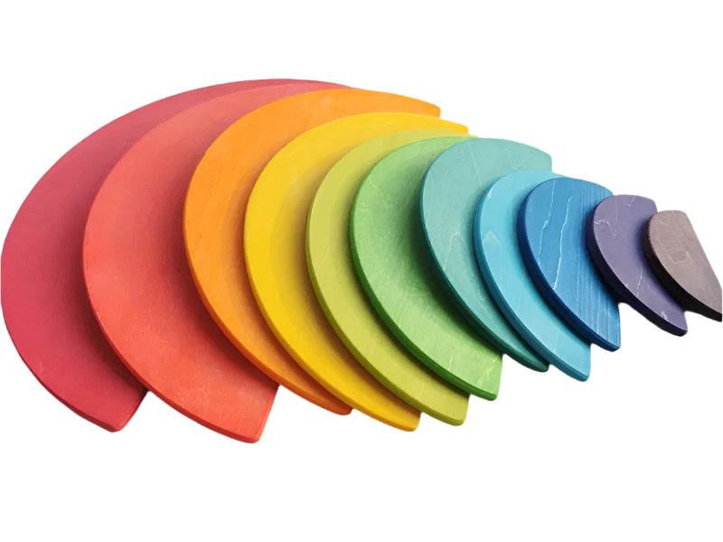 Premium Wooden Rainbow Semi-Circle Stackers - Wonder Minds Kids