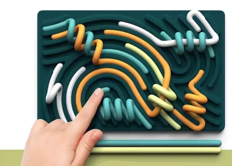Sensory Fidget Activity Board Silicone Dark Green