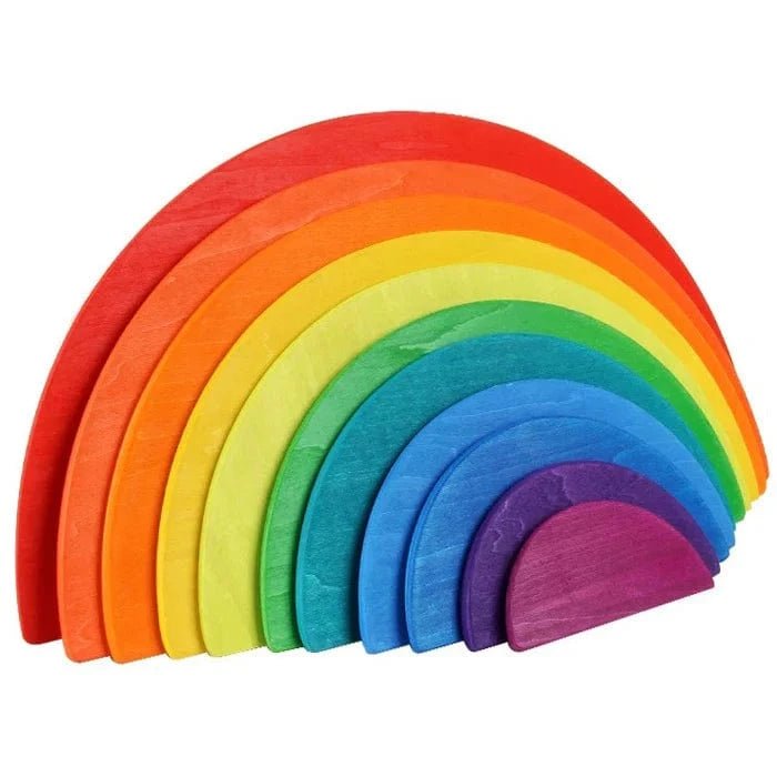 Premium Wooden Rainbow Semi-Circle Stackers - Wonder Minds Kids