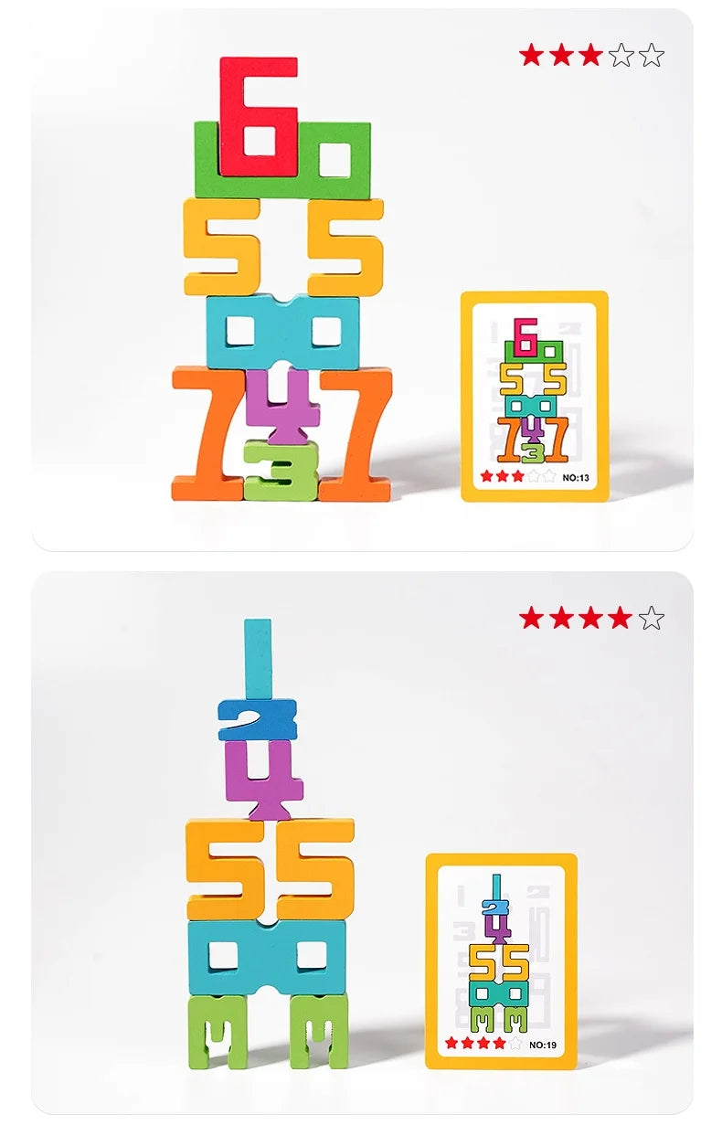 Wooden Number Stacking Building Blocks difficulty