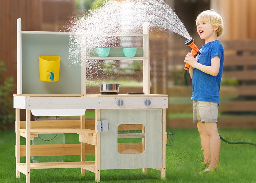 Premium Wooden Mud Kitchen - Wonder Minds Kids