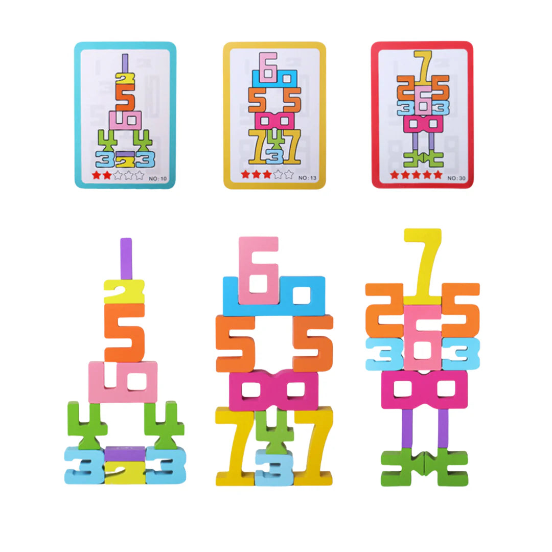 Wooden Number Stacking Building Blocks
