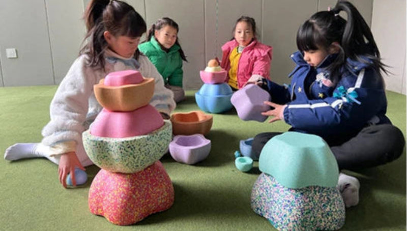 Balance & Hop Stepping Stone Kids Playing