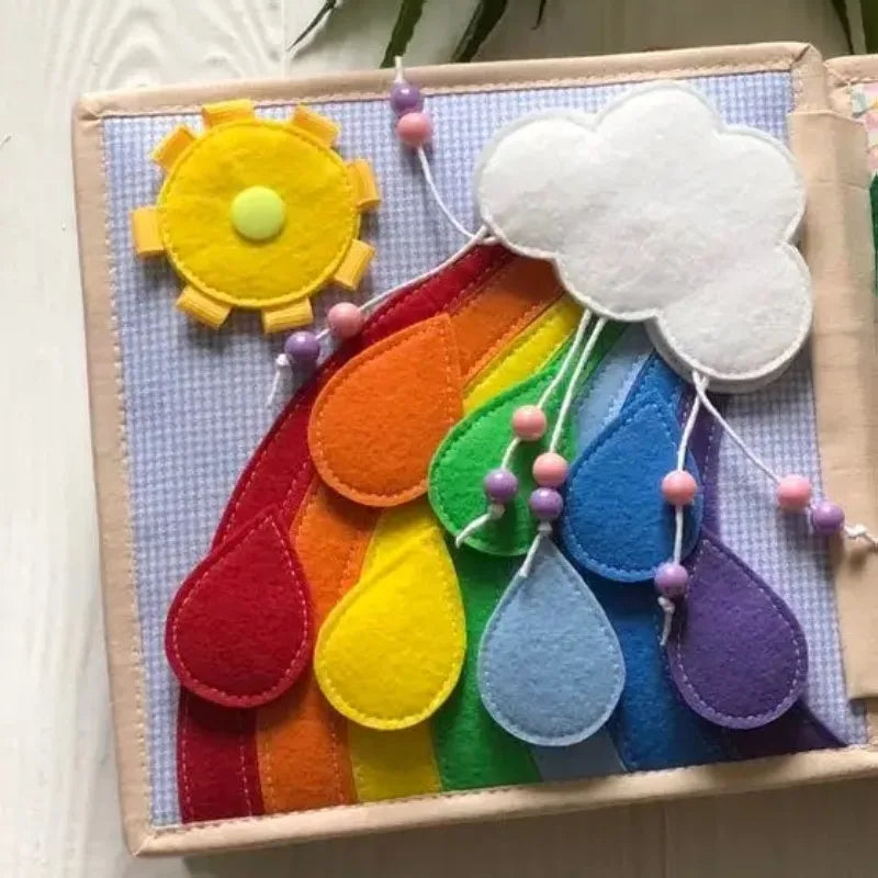 Montessori 3D Felt Cloth Book with Busy Board Features