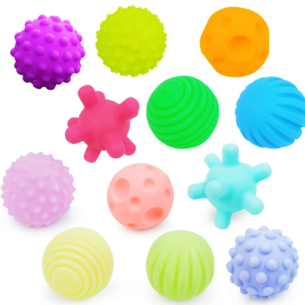 Assorted colourful textured balls