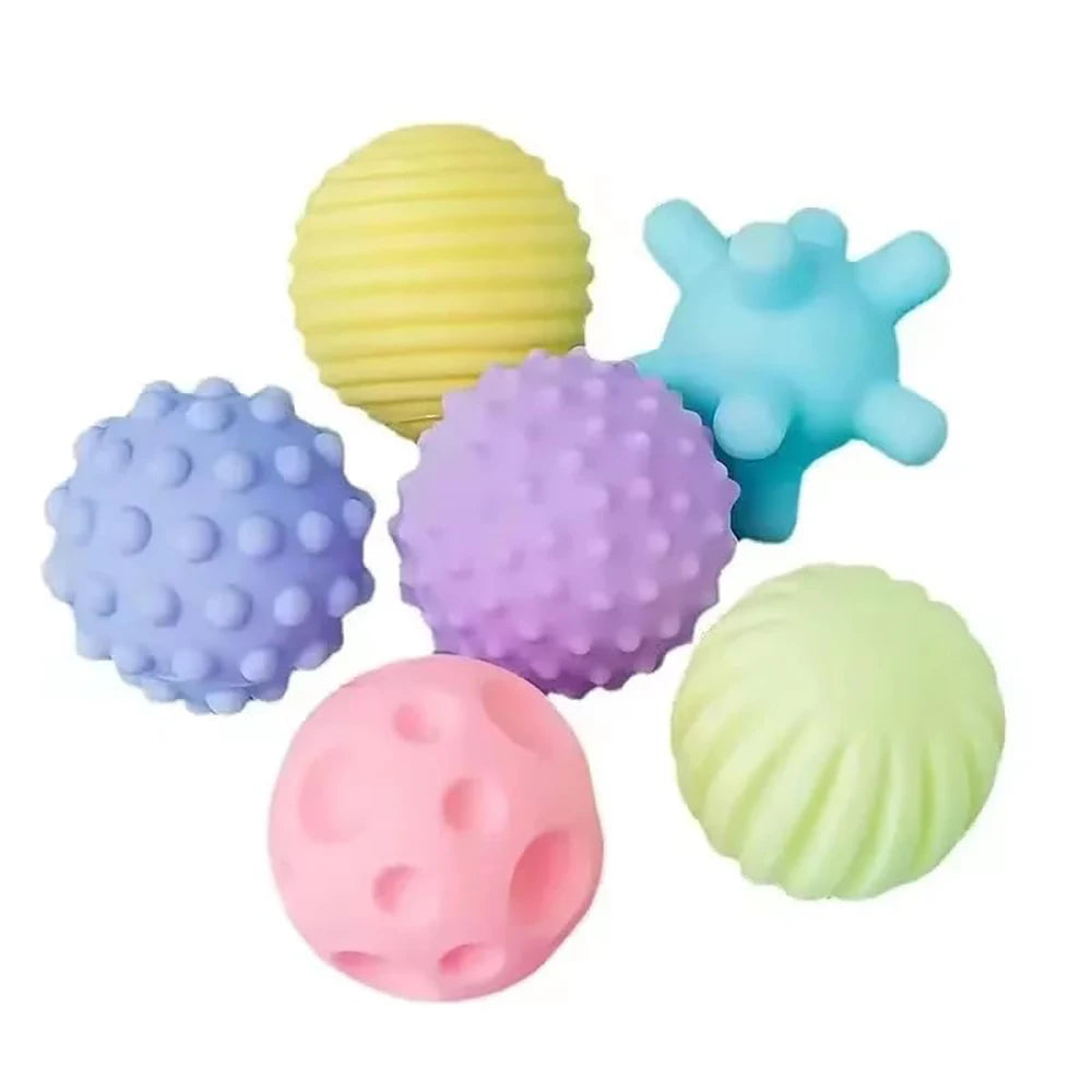 Set of candy colourful textured balls