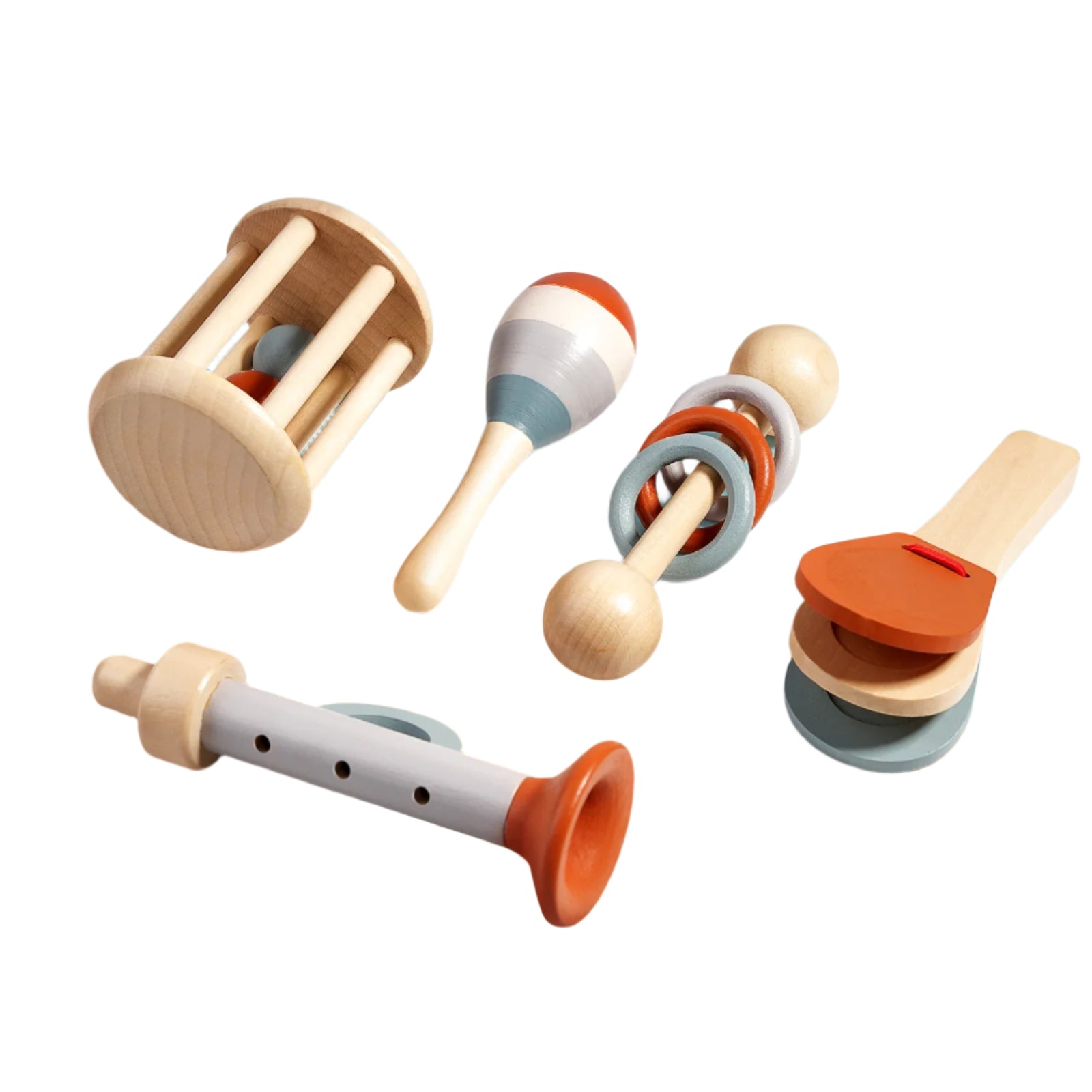Set of wooden baby toys