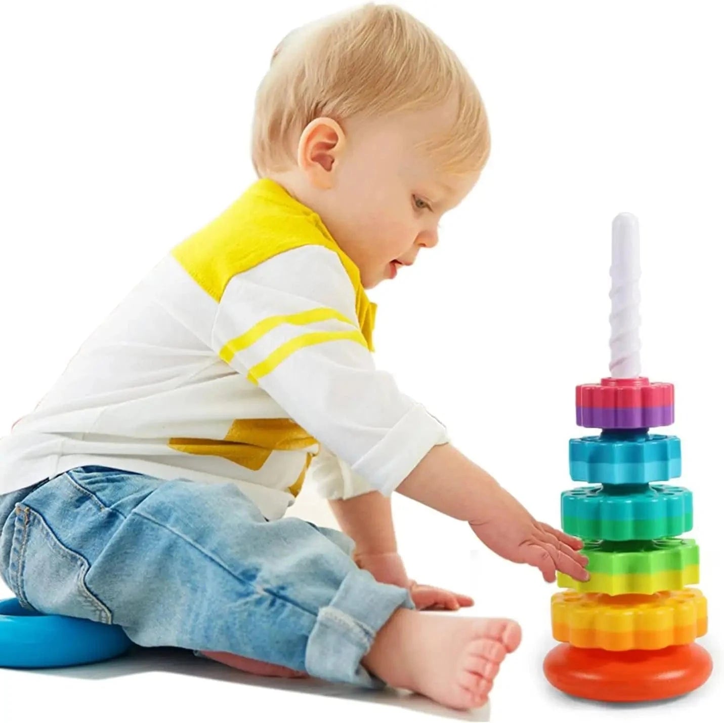 Spinning Rainbow Tower Baby Boy