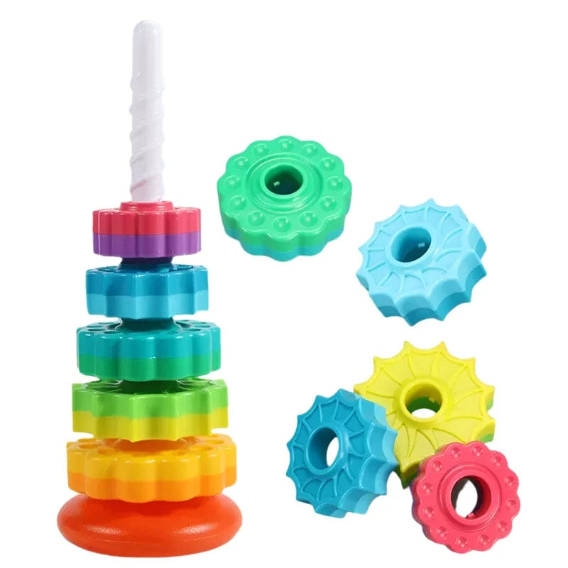 Spinning Rainbow Tower Toy1