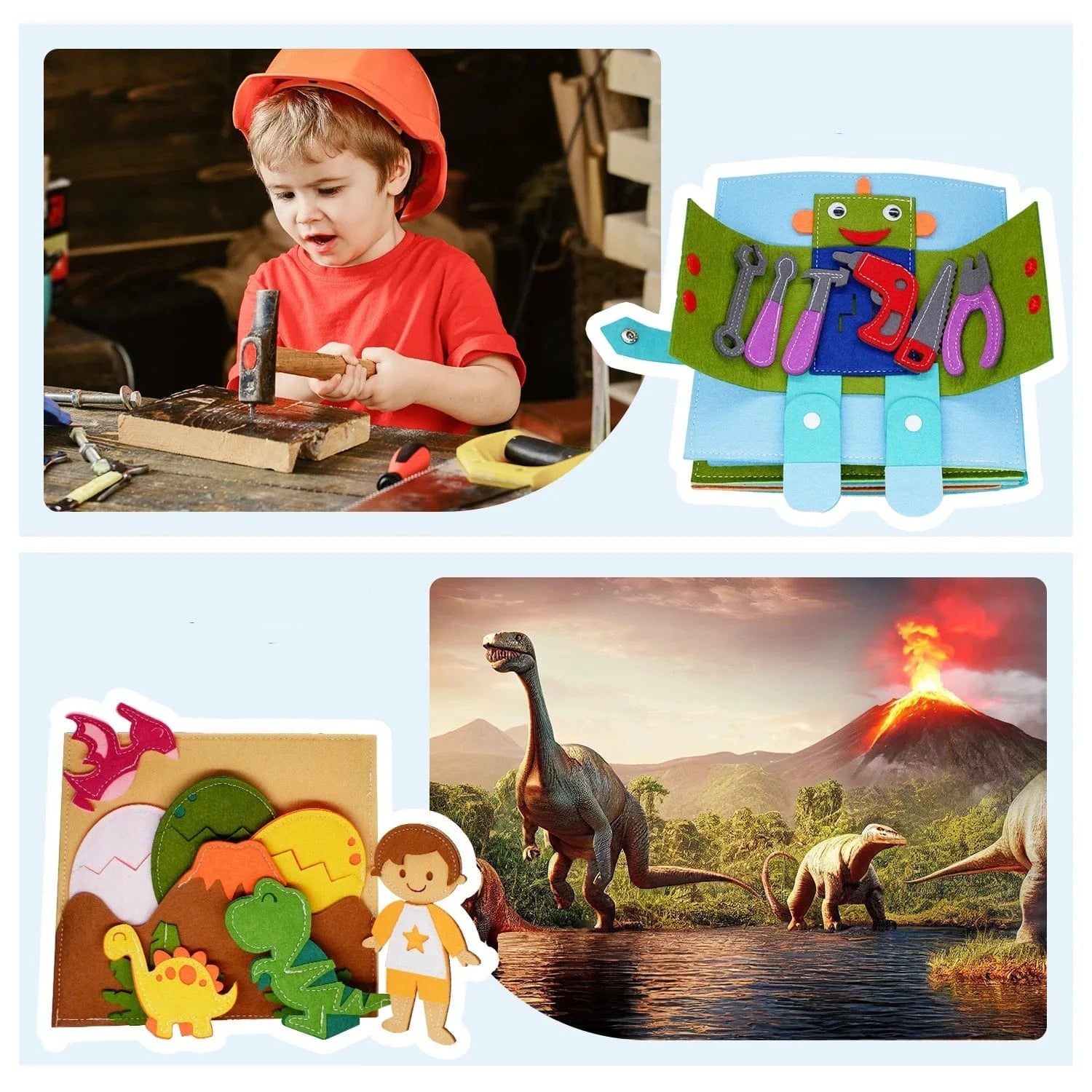 Ultimate Montessori Busy Book B Tool / Dino