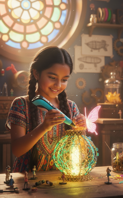 Girl with 3D Pen Creator