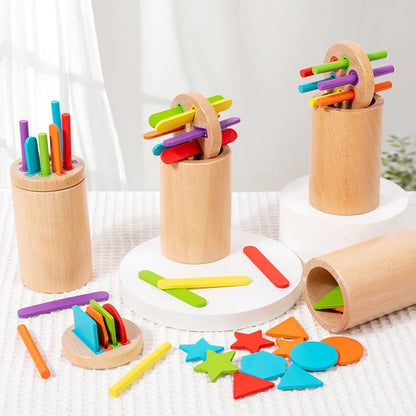 Montessori Wooden Shape & Colour Sorting Toy - Wonder Minds Kids
