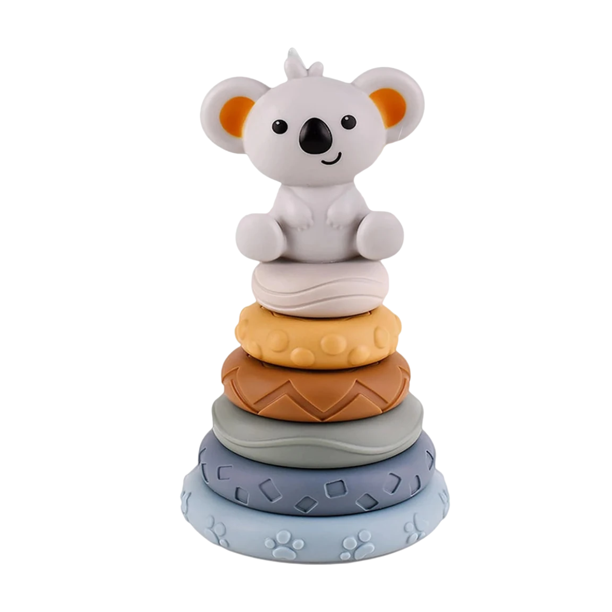 Koala Baby Stacking Tower - soft silicone rings in koala theme