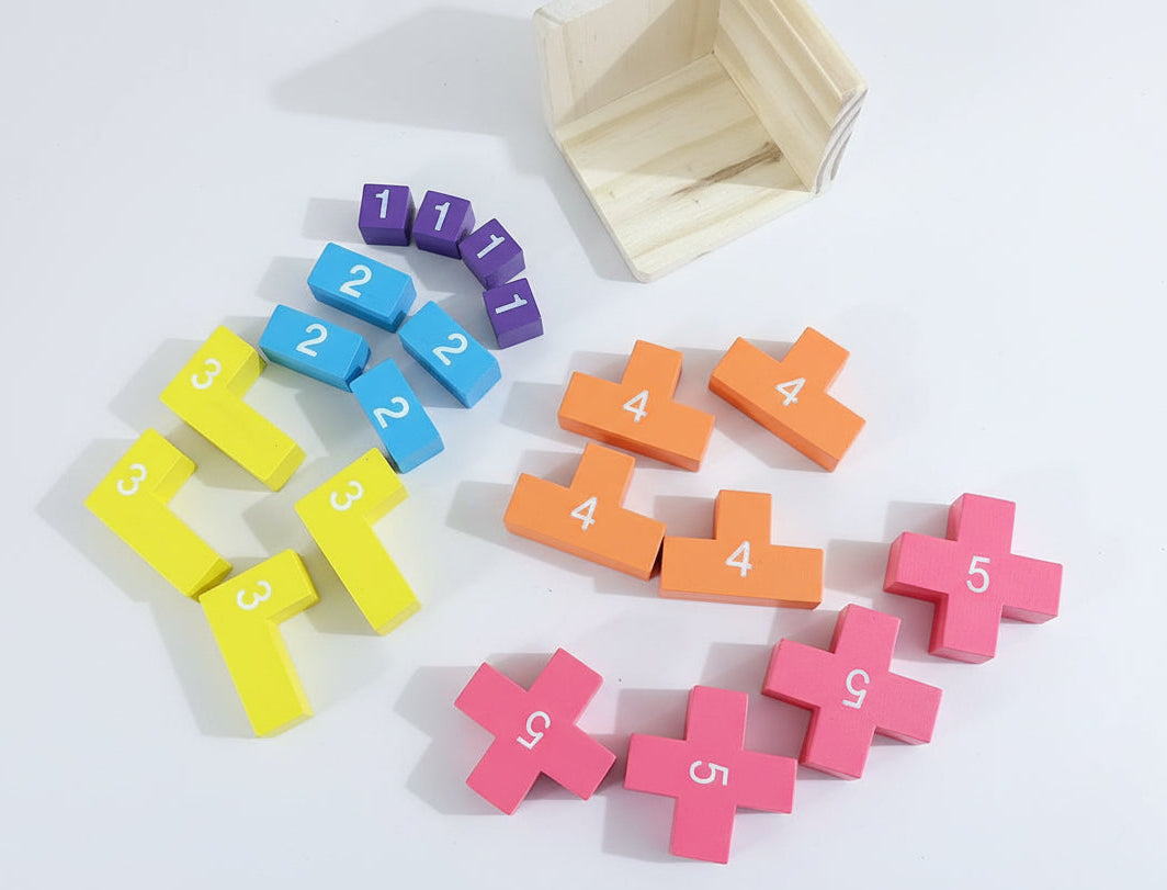 Colourful number blocks pieces