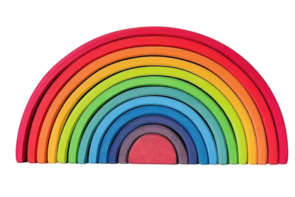 Montessori wooden rainbow stacker open ended creative play toy
