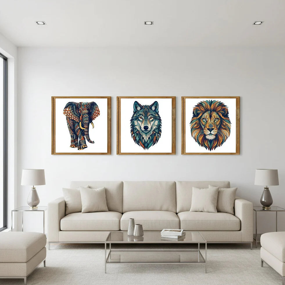 Wooden puzzle displayed as wall art decoration
