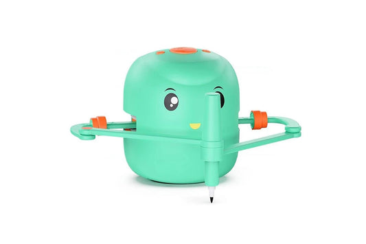 child using drawing robot - educational STEAM toy for kids 3+