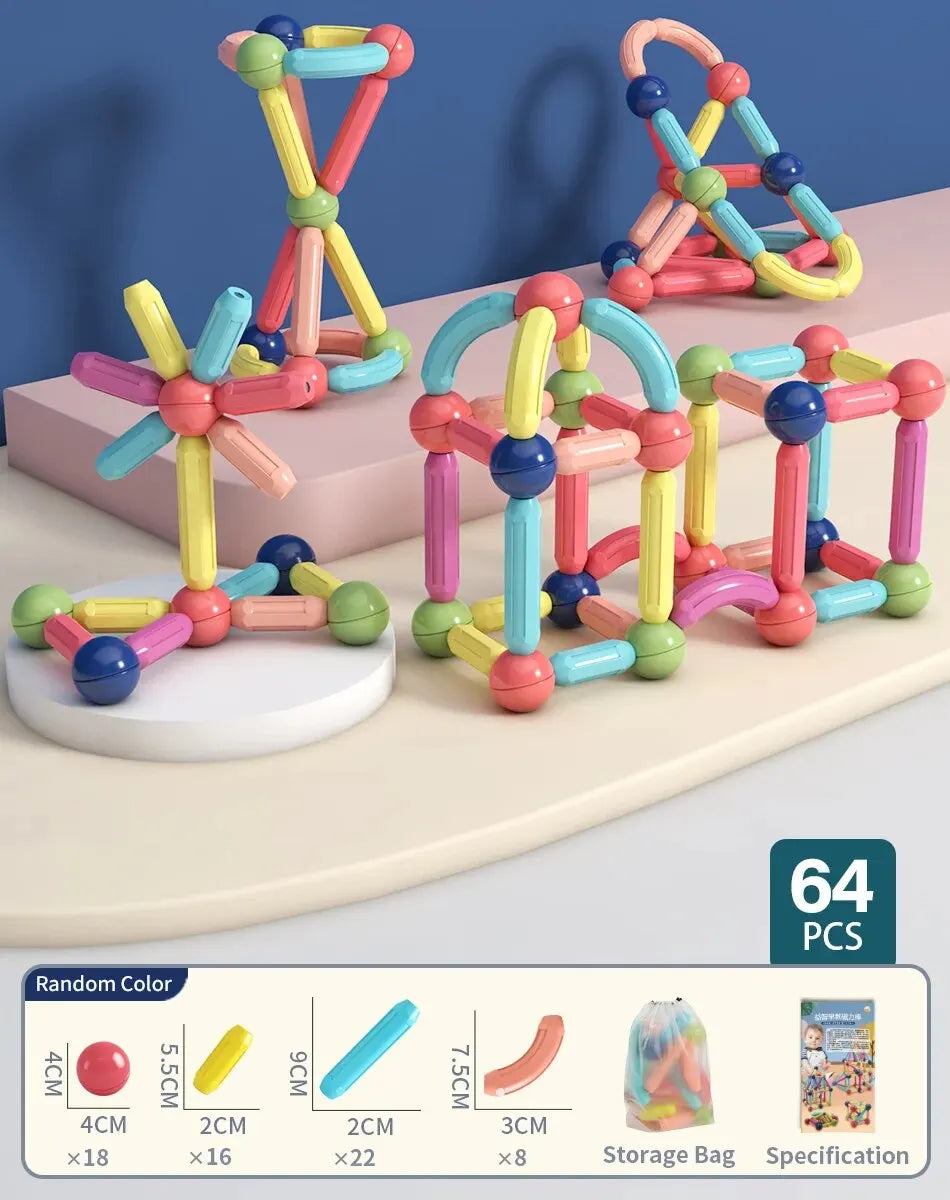 Magnetic Building Rods and Sticks Set – STEAM Construction Toy for Kids Age 3+