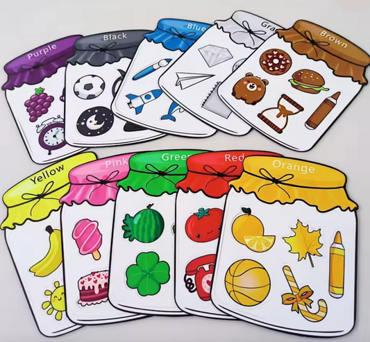 Colour recognition magnetics with various objects and labels 