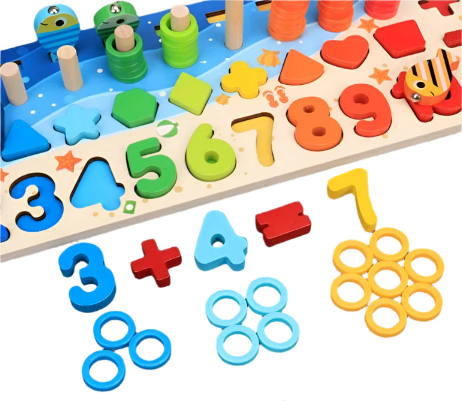 Montessori math board counting rings and sorting activity