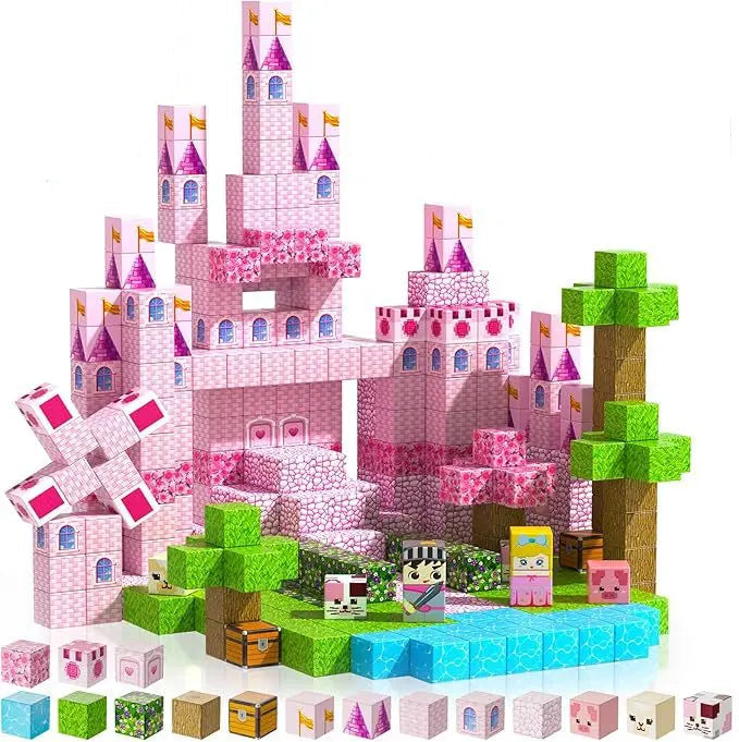 Pink castle building block set 