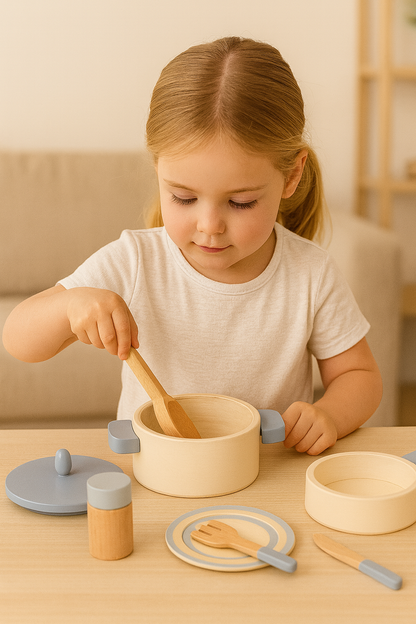 Little Chef Wooden Kitchen Utensils Set