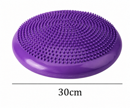Purple Sensory Wobble Cushion showing 30cm size detail for children