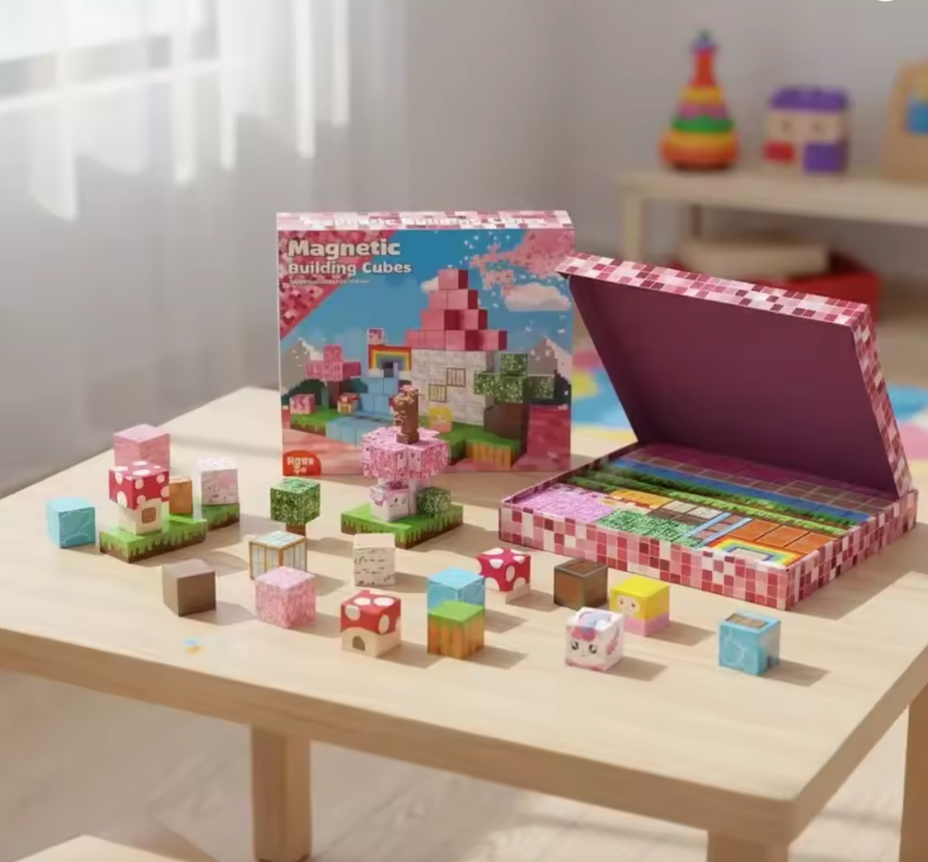 Rainbow city Magnetic building cubes set 