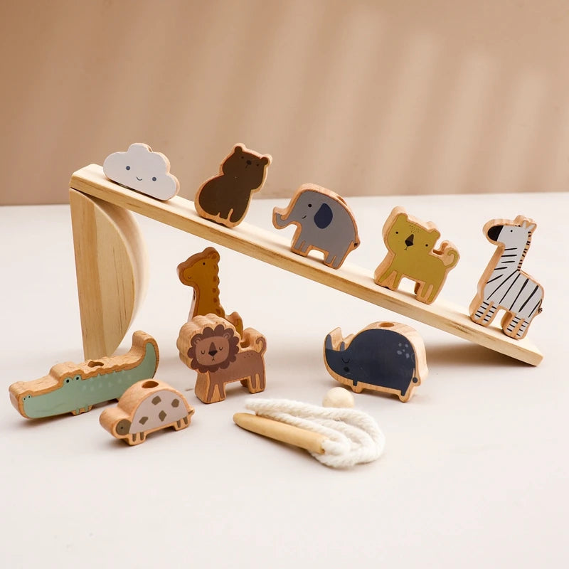 Montessori Lacing Beads & Seesaw Balance - Wonder Minds Kids