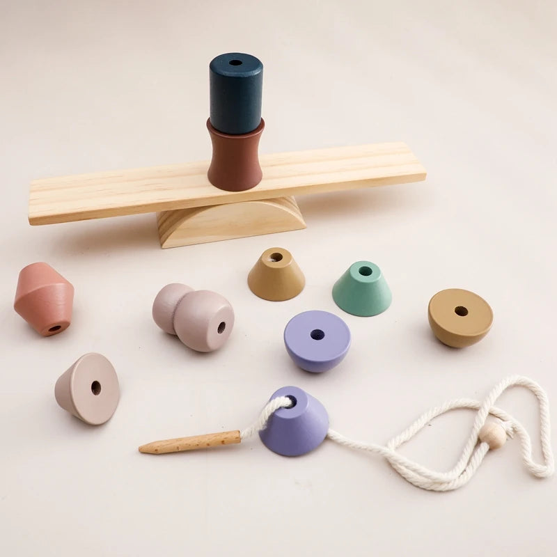 Montessori Lacing Beads & Seesaw Balance - Wonder Minds Kids