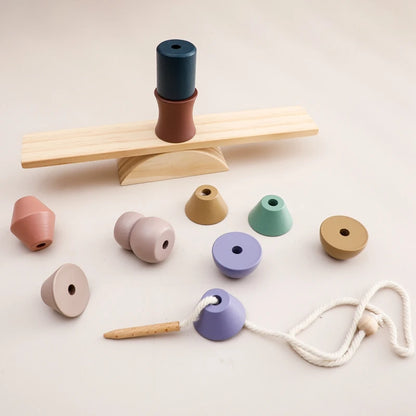 Montessori Lacing Beads & Seesaw Balance - Wonder Minds Kids