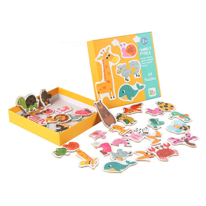 Wooden matching puzzle colourful pieces