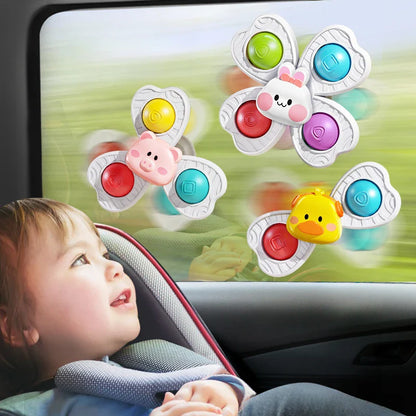 Sensory suction spinner toys for autism ADHD toddlers bath and travel