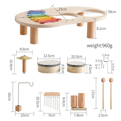 Montessori music table dimensions and size reference
