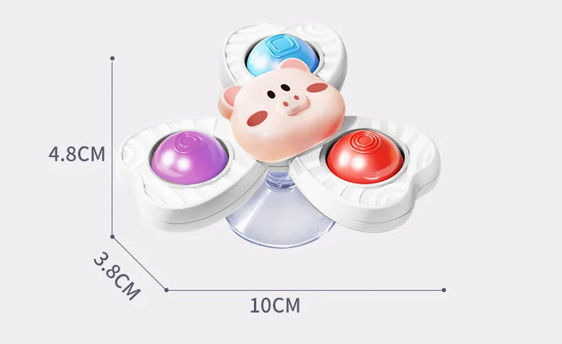 Suction spinner toy size reference for babies