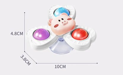 Suction spinner toy size reference for babies