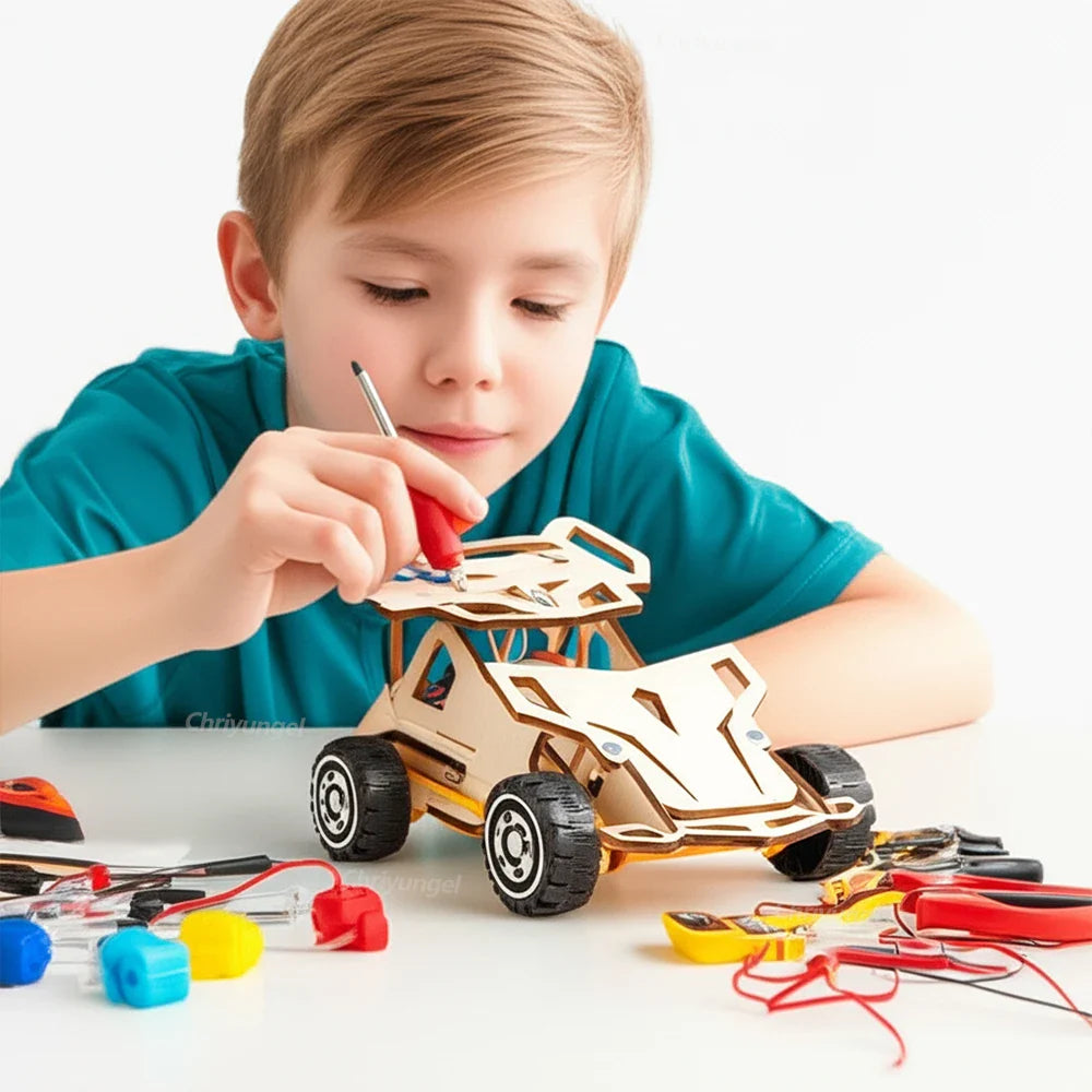 Students engaged in STEAM building activity