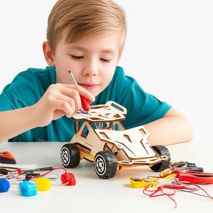 Students engaged in STEAM building activity