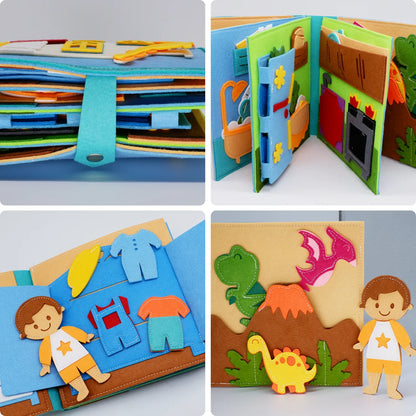 Montessori Busy Book interactive felt pages