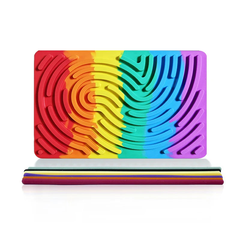 Sensory Fidget Activity Board Silicone Rainbow